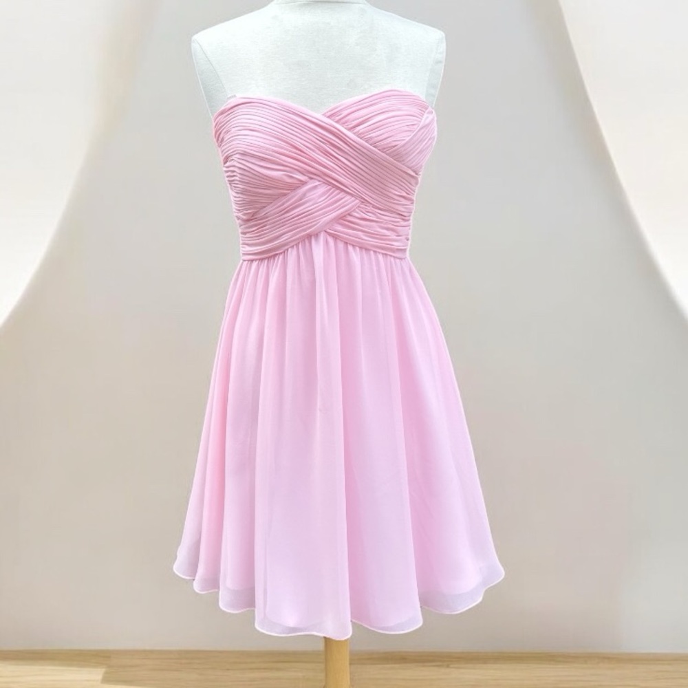Faviana Light Pink Strapless Homecoming Graduation Cocktail Dress Size 10